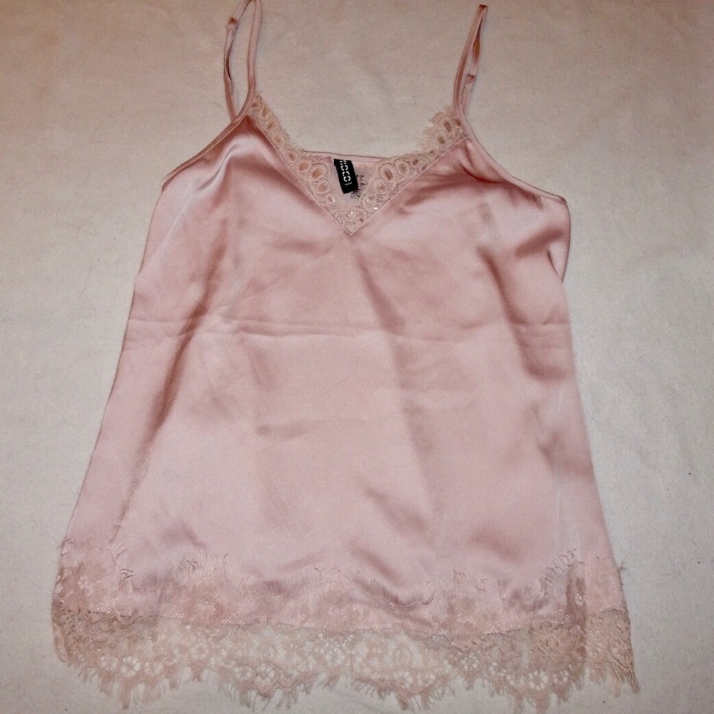 Pink Satin Camisole